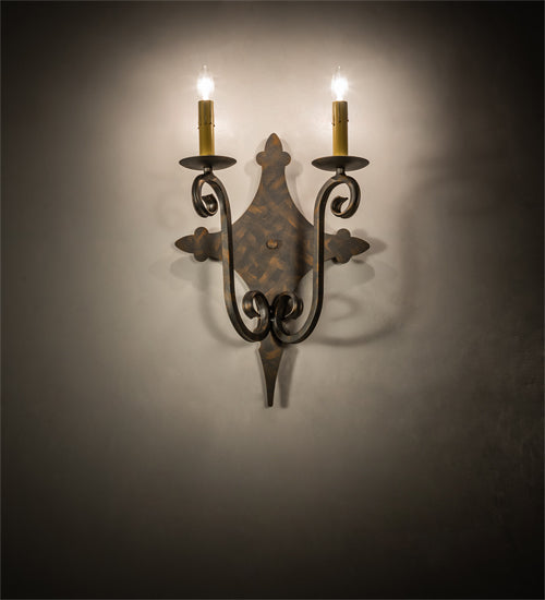 12" Wide Angelique 2 Light Wall Sconce