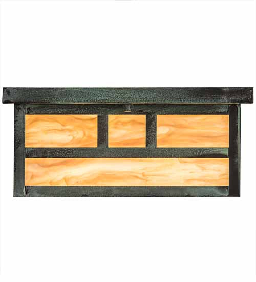 16" Square Hyde Park Double Bar Mission Flushmount