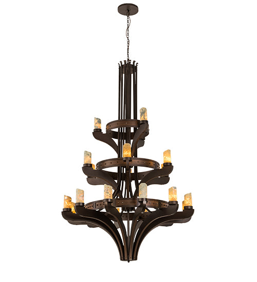 62" Wide Castilla Jadestone 21 Light Three Tier Chandelier