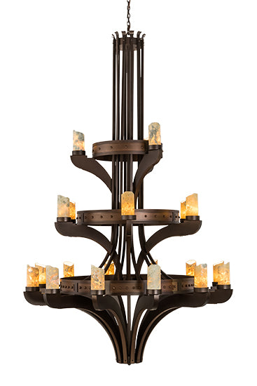 62" Wide Castilla Jadestone 21 Light Three Tier Chandelier