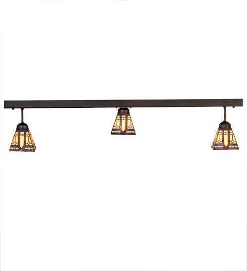 46" Wide Sierra Prairie Mission 3 Light Flushmount