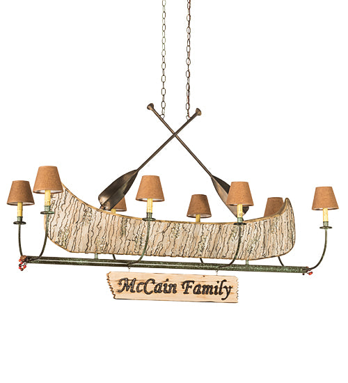 57"L Personalized Canoe 8 Lt Chandelier