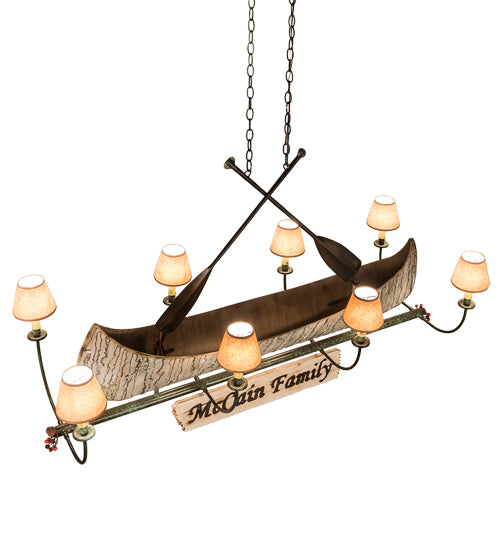 57"L Personalized Canoe 8 Lt Chandelier