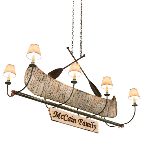 57"L Personalized Canoe 8 Lt Chandelier