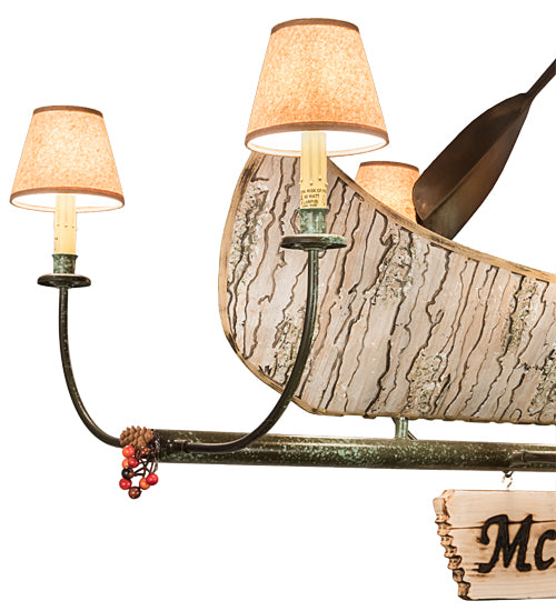 57"L Personalized Canoe 8 Lt Chandelier