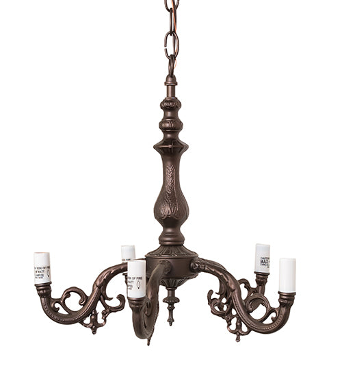 16" Wide Fancy 5 Light Chandelier Hardware