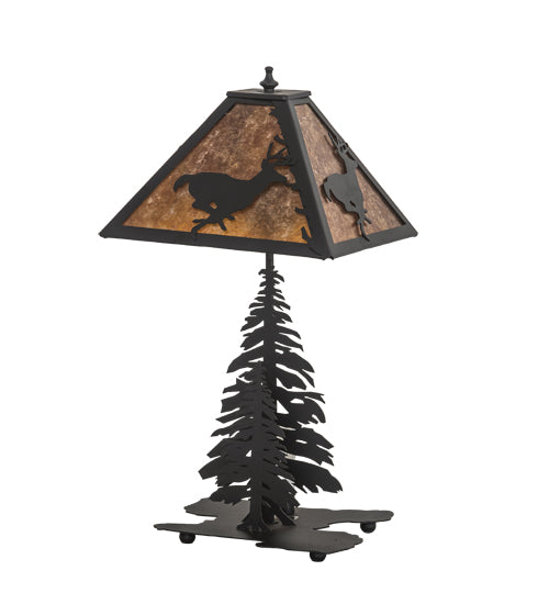 22" High Deer On The Loose W/Lighted Base Table Lamp