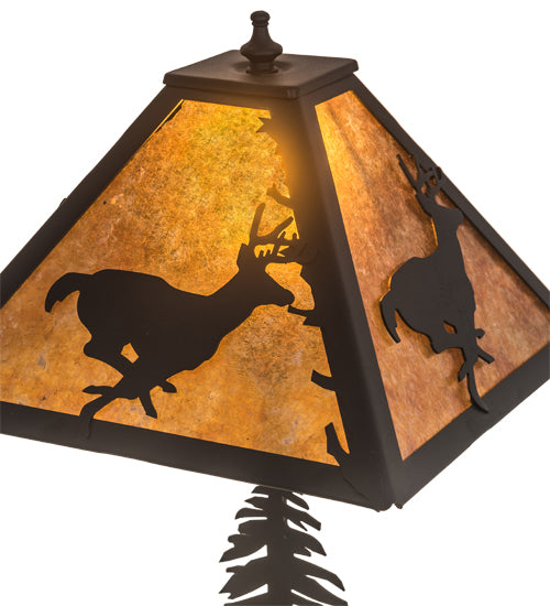 22" High Deer On The Loose W/Lighted Base Table Lamp