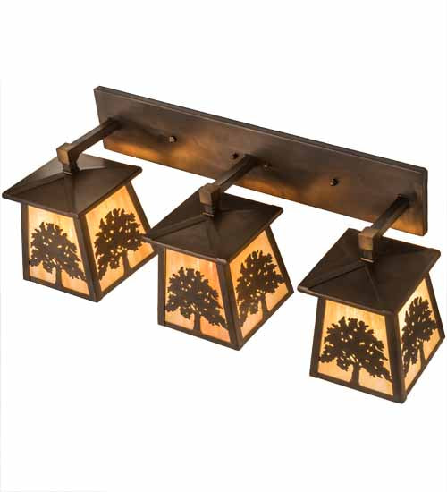 32" Long Oak Tree 3 Light Vanity Light