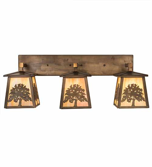 32" Long Oak Tree 3 Light Vanity Light