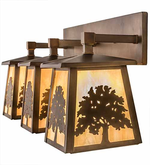 32" Long Oak Tree 3 Light Vanity Light