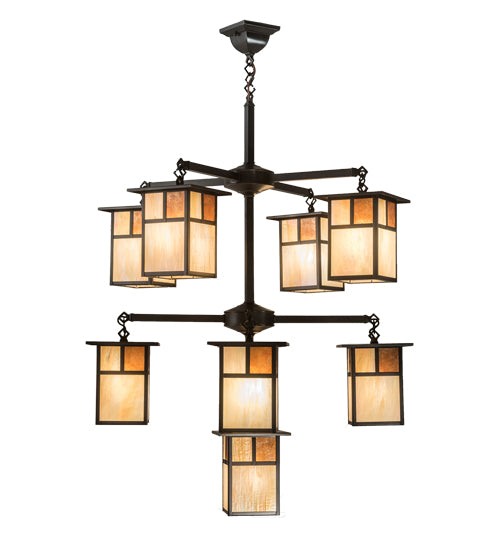 32"Wide Hyde Park "T" Mission 9 Light Chandelier