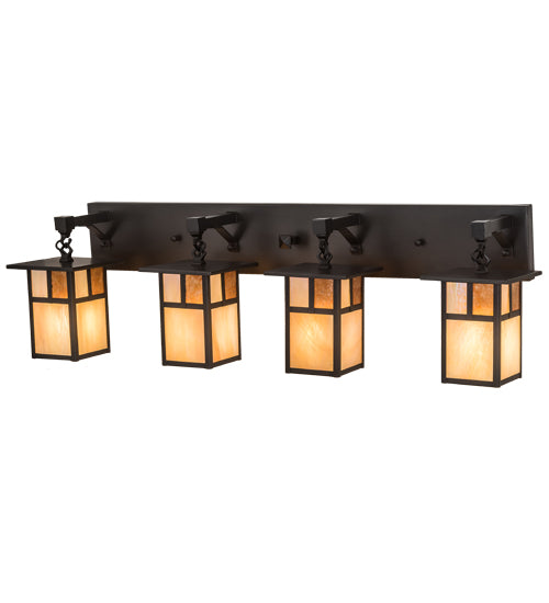 39"Wide Hyde Park "T" Mission 4 Light Vanity Light