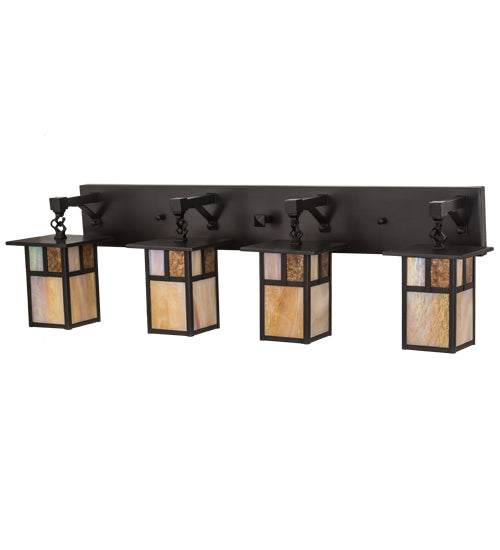 39"Wide Hyde Park "T" Mission 4 Light Vanity Light