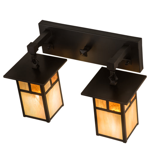 17"Wide Hyde Park "T" Mission 2 Light Vanity Light