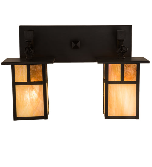 17"Wide Hyde Park "T" Mission 2 Light Vanity Light