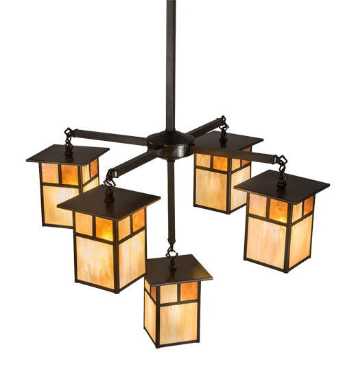 32"Wide Hyde Park "T" Mission 5 Light Chandelier