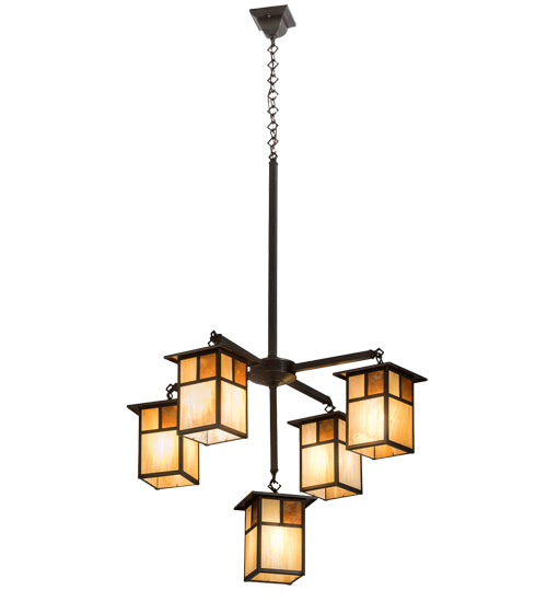 32"Wide Hyde Park "T" Mission 5 Light Chandelier