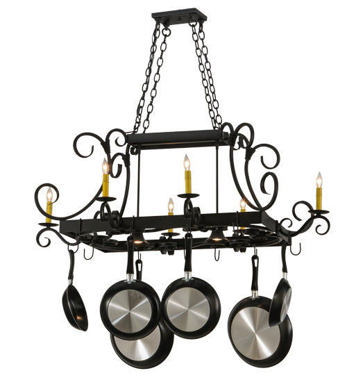 50" Long Caiden 6 Light Pot Rack