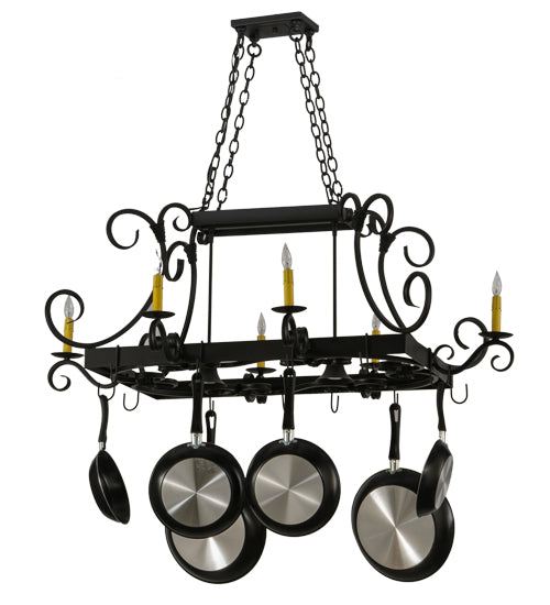 50" Long Caiden 6 Light Pot Rack