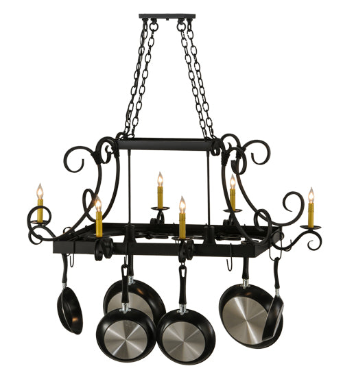 50" Long Caiden 6 Light Pot Rack