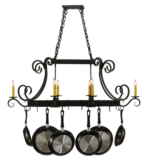 50" Long Caiden 6 Light Pot Rack