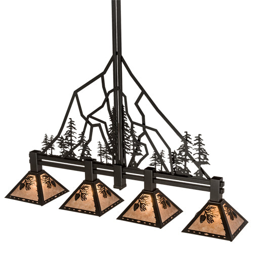 60" Long Tall Pines 4 Light Island Pendant