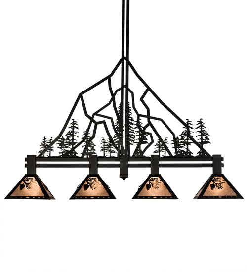 60" Long Tall Pines 4 Light Island Pendant