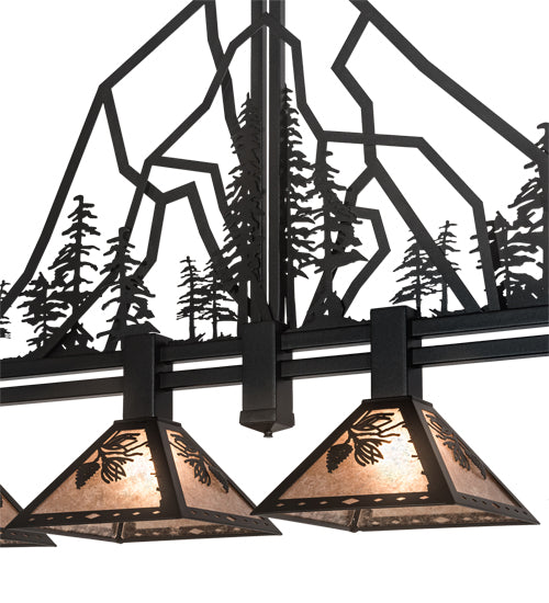 60" Long Tall Pines 4 Light Island Pendant