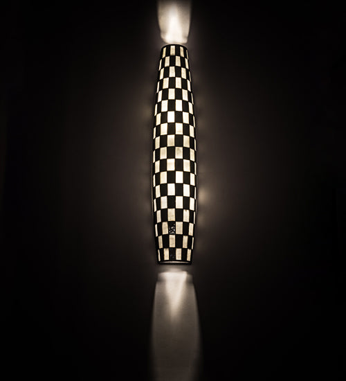 7" Wide Checkers Tube Wall Sconce