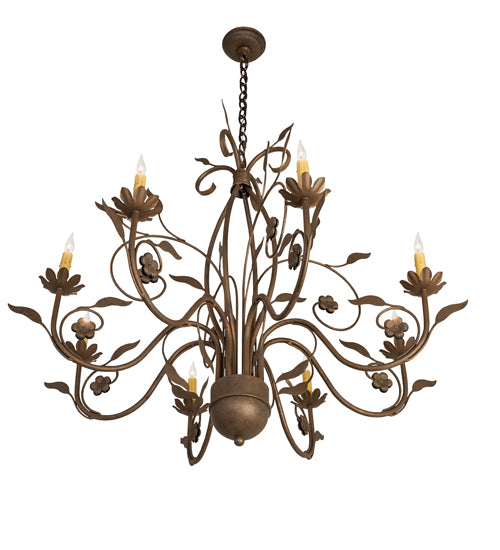 36" Wide Bordeaux 8 Lt Chandelier