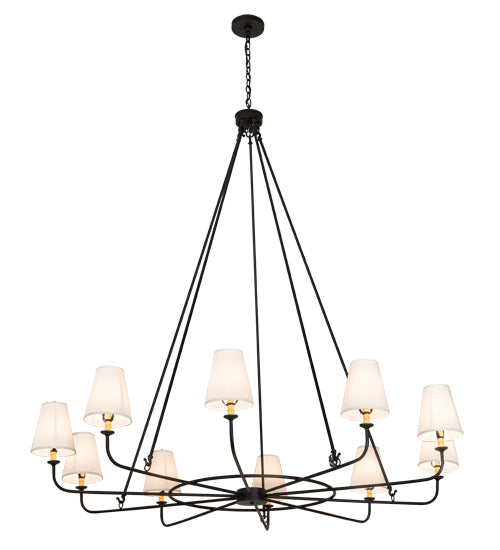 72" Wide Brach Ring 10 Lt Chandelier