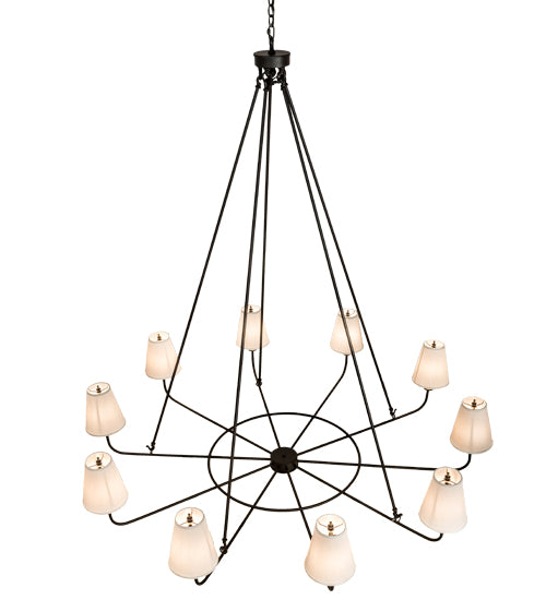 72" Wide Brach Ring 10 Lt Chandelier