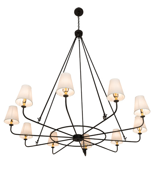 72" Wide Brach Ring 10 Lt Chandelier