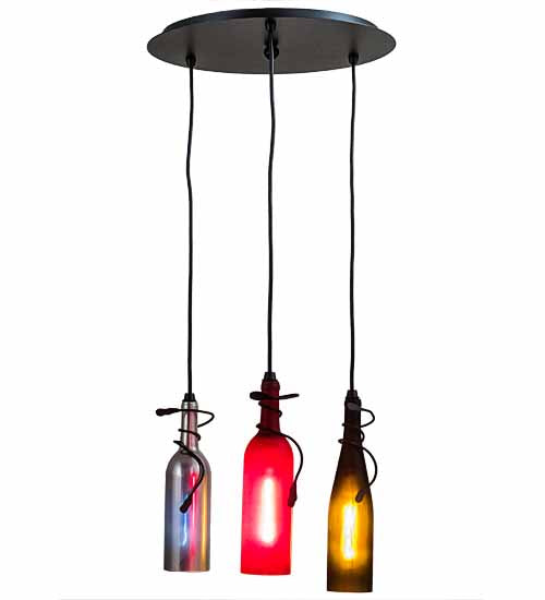 16" Wide Tuscan Vineyard 3 Light Cascading Pendant