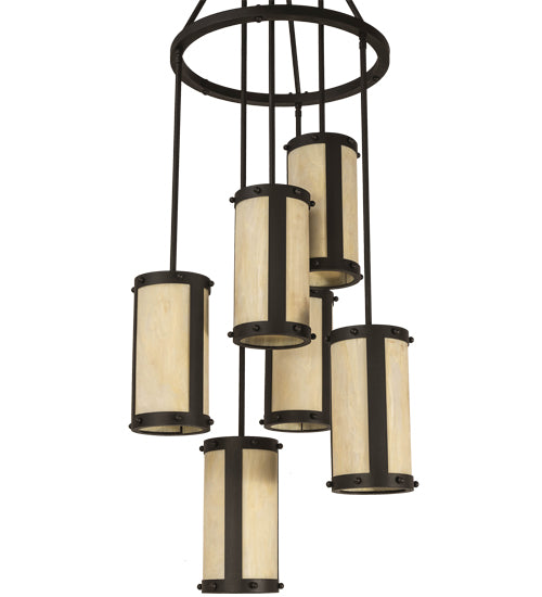 24" Wide Cartier 6 Light Cascading Chandelier