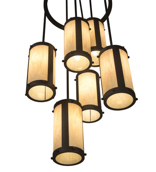 24" Wide Cartier 6 Light Cascading Chandelier