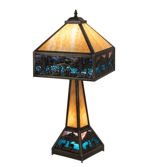 29" High Deer Lodge Lighted Base Table Lamp