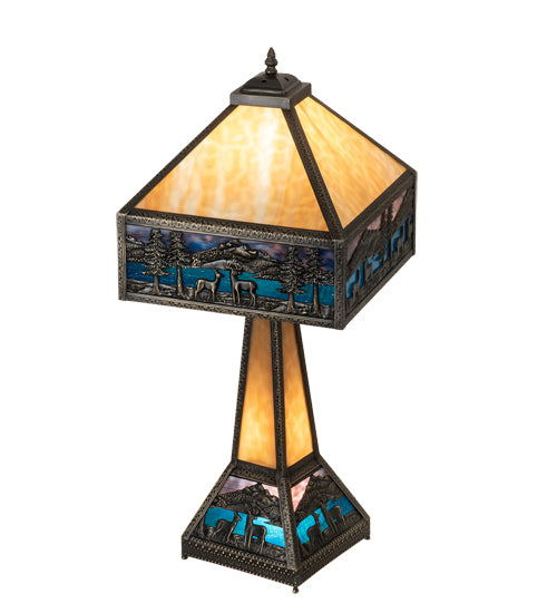 29" High Deer Lodge Lighted Base Table Lamp