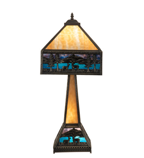 29" High Deer Lodge Lighted Base Table Lamp