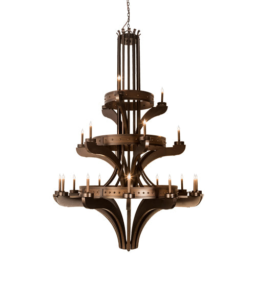 61" Wide Castilla 21 Light Three Tier Chandelier