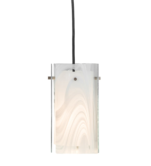 5" Square Metro Blanco Swirl Quadrato Mini Pendant