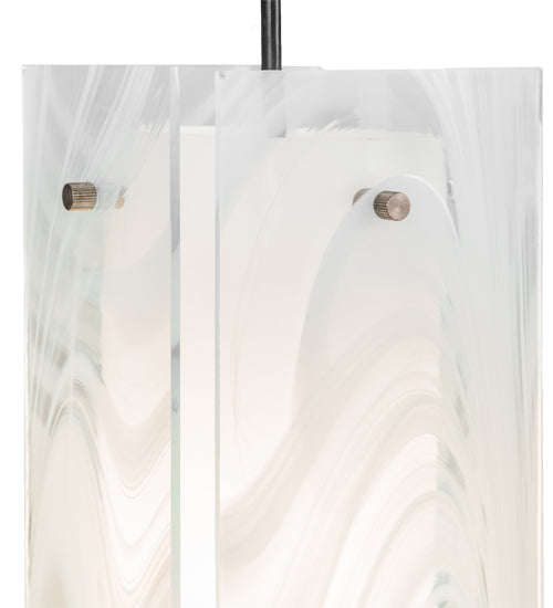 5" Square Metro Blanco Swirl Quadrato Mini Pendant