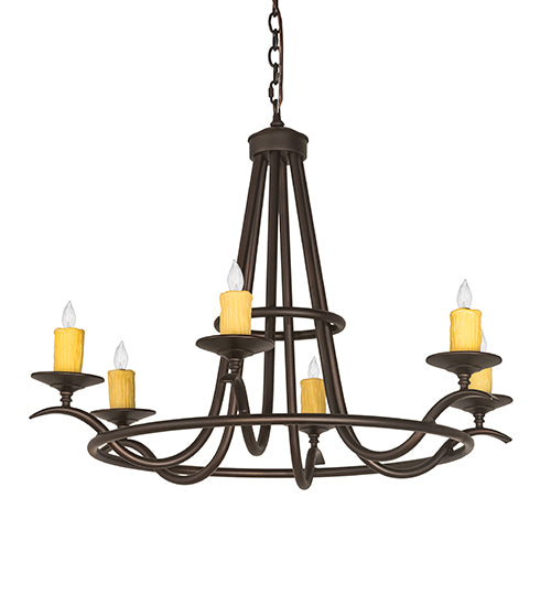 36" Wide Octavia 6 Lt Chandelier