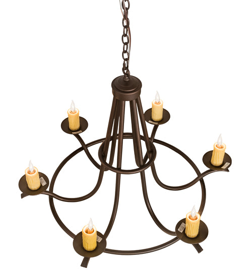 36" Wide Octavia 6 Lt Chandelier