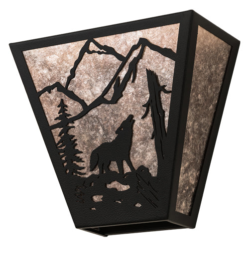 13" Wide Wolf On The Loose Wall Sconce