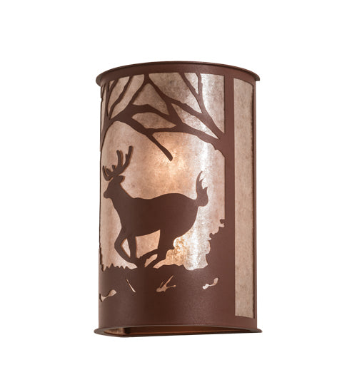 13" Wide Deer At Lake Wall Sconce