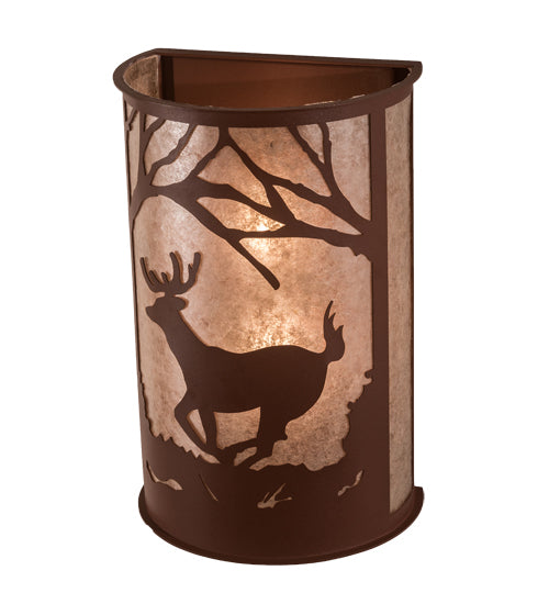 13" Wide Deer At Lake Wall Sconce