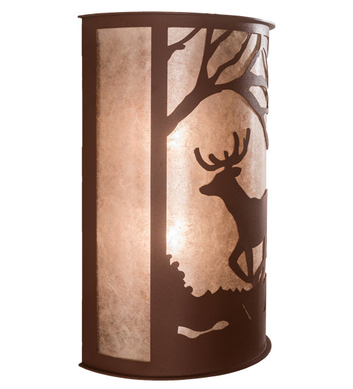 13" Wide Deer At Lake Wall Sconce