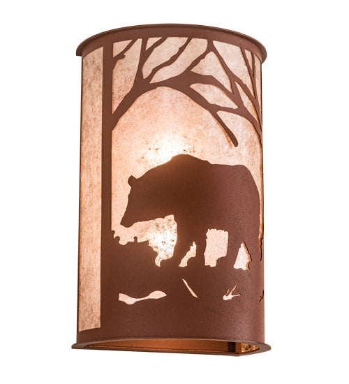 13" Wide Bear At Dawn Wall Sconce